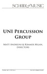 UNI Percussion Group, April 14, 2022 [program] by University of Northern Iowa. School of Music.