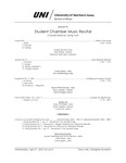 Student Chamber Music Recital, Coordinated by Sang Koh, April 27, 2022 [program] by University of Northern Iowa. School of Music.