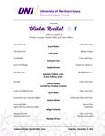 Winter Recital 1, From the Studios of Christine Compton, Heather Gillis, and Grace Sullivan, December 3, 2022 [program] by University of Northern Iowa. School of Music.