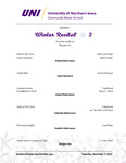 Winter Recital 2, From the Studio of Morgan List, December 3, 2022 [program] by University of Northern Iowa. School of Music.University of Northern Iowa. School of Music.