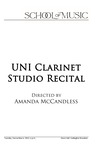 UNI Clarinet Studio Recital, December 6, 2022 [program]