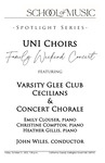 UNI Choirs Family Weekend Concert Featuring Varsity Glee Club, Cecilians, & Concert Chorale, October 21, 2022 [program] by University of Northern Iowa. School of Music.