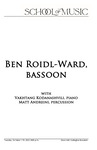 Ben Roidl-Ward, Bassoon, with Vakhtang, Kodanashvili, Piano, Matt Andreini, Percussion, October 11, 2022 [program] by University of Northern Iowa. School of Music.
