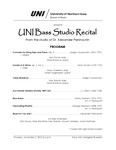 UNI Bass Studio Recital, From the Studio of Dr. Alexander Pershounin, November 3, 2022 [program] by University of Northern Iowa. School of Music.