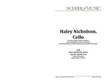 Haley Nicholson, Cello, November 18, 2022 [program] by University of Northern Iowa. School of Music.