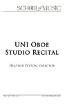 UNI Oboe Studio Recital, April 21, 2023 [program] by University of Northern Iowa. School of Music.