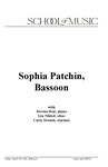 Sophia Patchin, Bassoon, March 4, 2021 [program] by University of Northern Iowa. School of Music.