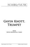 Gavin Knott, Trumpet, with Natia Shioshvili, Piano, September 16, 2021 [program] by University of Northern Iowa. School of Music.