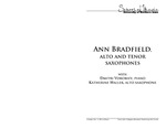 Ann Bradfield, Alto and Tenor Saxophones, November 4, 2014 [program]