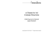 A Tribute to Cedar Walton, September 12, 2014 [program]