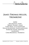 James Thomas Miller, Trombone, September 20, 2012 [program] by University of Northern Iowa. School of Music.