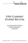 UNI Clarinet Studio Recital, December 4, 2012 [program] by University of Northern Iowa. School of Music.