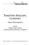 Timothy Phillips, Clarinet, November 7, 2012 [program] by University of Northern Iowa. School of Music.