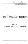 Yu-Ting Su, Horn, with Polina Khatsko, Piano, October 9, 2012 [program] by University of Northern Iowa. School of Music.
