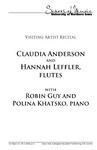 Claudia Anderson and Hannah Leffler, Flutes, with Robin Guy and Polina Khatsko, Piano, October 22, 2013 [program] by University of Northern Iowa. School of Music.