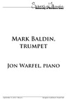 Mark Baldin, Trumpet, Jon Warfel, Piano, September 13, 2013 [program] by University of Northern Iowa. School of Music.