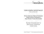 Percussion Department, Fall Concert, October 17, 2013 [program] by University of Northern Iowa. School of Music.