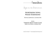Northern Iowa Wind Symphony with Varsity Men's Glee Club, November 13, 2013 [program] by University of Northern Iowa. School of Music.
