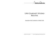 UNI Clarinet Studio Recital, December 9, 2013 [program]