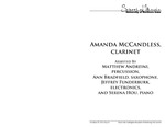 Amanda McCandless, Clarinet, October 29, 2013 [program] by University of Northern Iowa. School of Music.