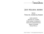 Jeff Nelsen, Horn, with Tina Su, Horn & Piano, October 11, 2013 [program] by University of Northern Iowa. School of Music.