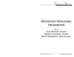 Anthony Williams, Trombone, October 25, 2013 [program] by University of Northern Iowa. School of Music.