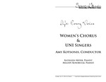 Lift Every Voice: Women's Chorus & UNI Singers, October 21, 2014 [program] by University of Northern Iowa. School of Music.
