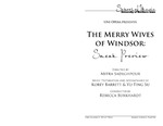 The Merry Wives of Windsor, a Sneak Preview, November 21, 2014 [program]