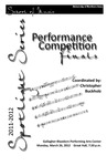Performance Competition Finals, March 26, 2012 [program] by University of Northern Iowa. School of Music.