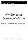 Northern Iowa Symphony Orchestra, March 28, 2012 [program] by University of Northern Iowa. School of Music.