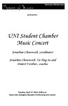 UNI Student Chamber Music Concert, April 17, 2012 [program] by University of Northern Iowa. School of Music.
