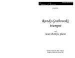 Randy Grabowski, trumpet, with Sean Botkin, piano, January 24, 2012 [program] by University of Northern Iowa. School of Music.
