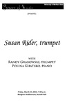 Susan Rider, trumpet, March 23, 2012 [program] by University of Northern Iowa. School of Music.
