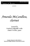 Amanda McCandless, clarinet, February 14, 2012 [program] by University of Northern Iowa. School of Music.