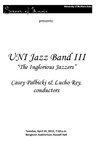 UNI Jazz Band III, "The Inglorious Jazzers", April 24, 2012 [program] by University of Northern Iowa. School of Music.