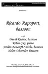 Ricardo Rapoport, bassoon, January 26, 2012 [program] by University of Northern Iowa. School of Music.