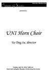 UNI Horn Choir, Yu-Ting Su, director, April 15, 2012 [program] by University of Northern Iowa. School of Music.