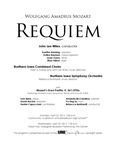 Wolfgang Amadeus Mozart, Requiem, April 23, 2012 [program] by University of Northern Iowa. School of Music.