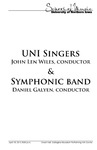 UNI Singers & Symphonic Band, April 18, 2013 [program] by University of Northern Iowa. School of Music.