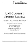 UNI Clarinet Studio Recital, April 23, 2013 [program] by University of Northern Iowa. School of Music.