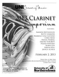 2013 Clarinet Symposium, February 2, 2013 [program] by University of Northern Iowa. School of Music.