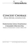 Concert Chorale, Dyan Meyer, Conductor, April 30, 2013 [program] by University of Northern Iowa. School of Music.