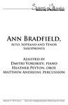 Ann Bradfield, Alto, Soprano and Tenor Saxophones, February 27, 2014 [program]University of Northern Iowa. School of Music. by University of Northern Iowa. School of Music.