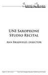 UNI Saxophone Studio Recital, March 13, 2014 [program] by University of Northern Iowa. School of Music.