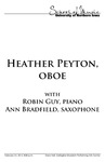 Heather Peyton, Oboe, February 24, 2014 [program] by University of Northern Iowa. School of Music.