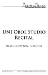 UNI Oboe Studio Recital, April 28, 2014 [program] by University of Northern Iowa. School of Music.