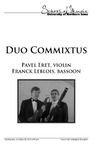 Duo Commixtus, October 28, 2015 [program] by University of Northern Iowa. School of Music.