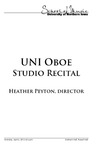 UNI Oboe Studio Recital, April 6, 2015 [program] by University of Northern Iowa. School of Music.