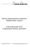 Mitra Sadeghpour, Soprano, Serena Hou, Piano, Cayla Bellamy and J. Benjamin Smith, Bassoon, March 3, 2015 [program] by University of Northern Iowa. School of Music.