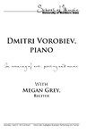 Dmitri Vorobiev, Piano, and Evening of Art, Poetry, and Music, April 27, 2015 [program] by University of Northern Iowa. School of Music.